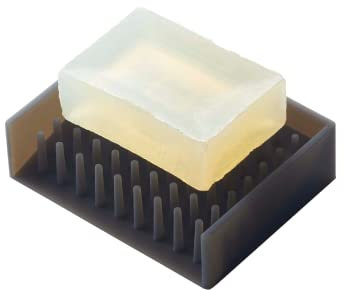 YAMAZAKI Selbstentleerende Seifenschale Seifenablage, Silikon, Schwarz, One Size