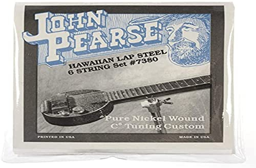 John Pearse Strings 7380 For Hawaiin Lap-Steel 6-String Guitar - Pure Nickel Wound - C6-Tuning