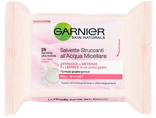 Garnier Salviette Struccanti all'Acqua Micellare per Pelli Sensibili