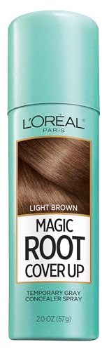 L'Oreal Paris Hair Color Root Cover Up Temporary Gray Concealer Spray, Light Brown, 2 Ounce