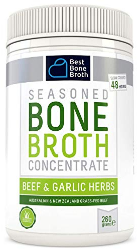 Best Bone Broth Premium Beef Bone Broth Concentrate Garlic Herb Flavour | supports joints, skin & gut | No Hormones or Additives | Delicious Natural Flavour | Sourced from AU & NZ Beef - 25 Serving