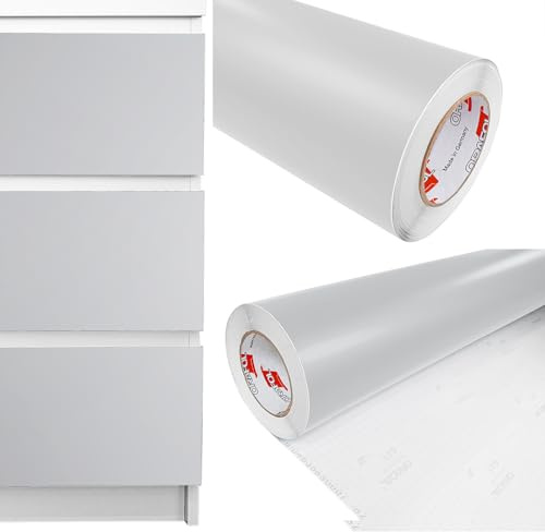 DecoMeister Pellicola Adesiva tinta unita per Mobili 100x200 cm - Carta Adesiva Lavabile per Cucina e Bagno - Facile da Applicare - Ideale per Rinnovare Armadi, Tavoli e Porte - Grigio chiaro Opaco