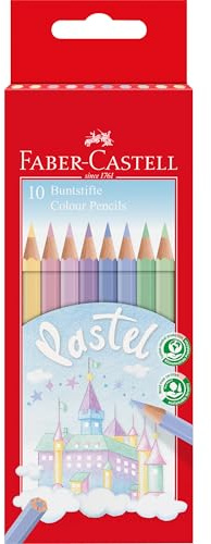 Faber-Castell 111211 – färgpenna pastellfärger, 10 kartongfodral