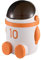 BURLOE Astronauten Mülleimer,Plastik Papierkorb Mülleimer Für Das Büro Zum Mitnehmen Behälter Mit Deckel Auto Arbeitsplatten Mini Kinder Schlichter Kinder,Orange