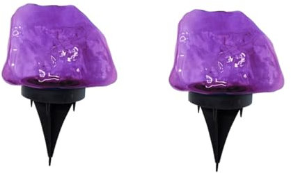 BESTonZON 2 Stk Rasenlampe garten beleuchtungen gartenskulptur deko solar gartenbeleuchtung gartenlampe solar solarleuchten für außen wasserdicht Steinlampe Modellierlicht Außenlicht Plastik