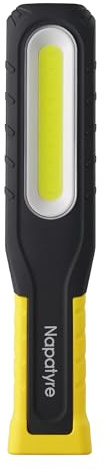 Napatyre Lampada da Lavoro LED Ricaricabile 1000 Lumen Lampada Mecanica con Base Magnetica 5 Modalità Torcia Elettrica Potente, Lampada Ispezione per Garage, Campeggio Emergenza