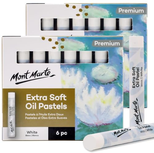 Mont Marte 2 pastelli ad olio extra morbidi di alta qualità, colori vibranti, burrati, versatili per stratificazione e ombreggiatura