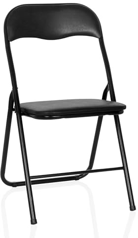 hjh OFFICE Klappstuhl gepolstert TUDELA Basic Besucherstuhl Faltstuhl klappbar, bis 120kg belastbar, Schwarz