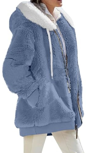 Mis Pedidos, Abrigo Mujer Invierno Rebajas Bolsillo 2024 Retro Grande Pullover Otoño Chaqueta Punto Mujer Comodo Cómodos Chaqueta Americana Mujer Baratas Suéter Sudadera Navidad 01 Azul Claro M
