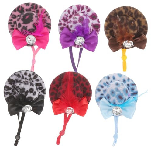 HOMOBABE 6stücke Verstellbare Mini-hüte Für Haustiere Lustige Hühnerhüte Dekorative Kopfbedeckung Für Hühner Elastisches Band Für Kostüme Und Feiern