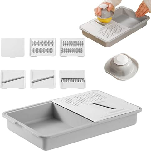 Grattugia Formaggio - Grattugia Per Carote | Pelapatate con Vassoio Integrato, Attrezzo Multiuso per Preparazione Pasti, Insalate, Cucina e Campeggio