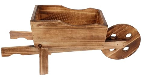 VICASKY Pot De Fleurs Bois Forme Brouette Pot Jardin Décoratif Original Jardinière Bois Créative