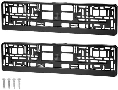QWORK® 2 Pièces Support de Plaque d'immatriculation nnoir, résistant aux UV