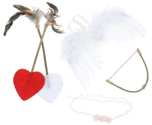 Baluue Alas De ÁNgel para Bebé con Accesorios De Fotografía Disfraz ReciéN Nacido 5 Piezas con Flechas Y Gorro para Sesiones De Fotos Memorable