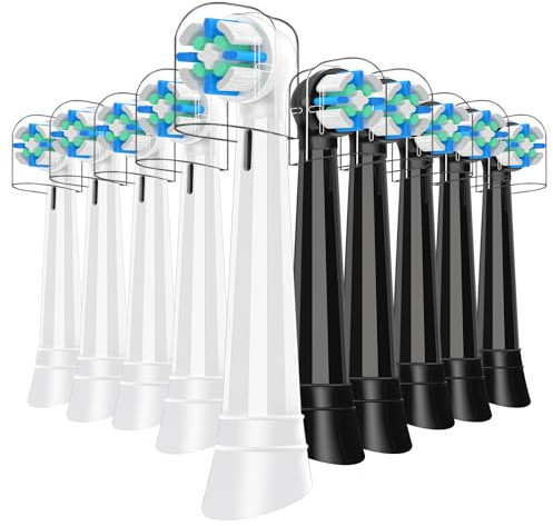 Recambio Cepillos Compatible con Oral B IO 2/3/4/5/6/7/8/9/10, Recambios Compatible con Oral B IO Cepillos Eléctrico, Cuida tus Dientes y Encías (10 Negro/Blanco)
