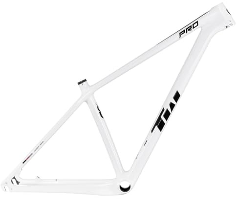 HIMALO 27.5/29er Carbon Fibre Mountain Bike Frame 15/17/19'' XC MTB Hardtail Frame Disc Brake QR 135mm Internal Routing，1190g(White,17'')