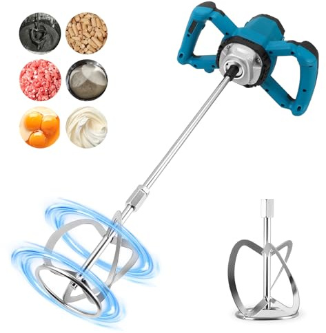 Yapasopu Miscelatore elettrico 2400 W, miscelatore manuale a 6 velocità regolabili, agitatore elettrico per cemento, intonaco, malta, vernice e colla