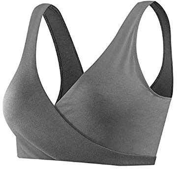 Bra's Pregnant PC-väst Toppfärg Gravid-BH Dam 2, Svart, Mörkgrå, XXL(Beige Dark Grey,L)