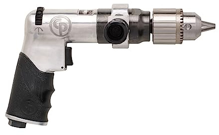Chicago Pneumatic CP789HR - Air Power Drill, 1/2 Inch (13 mm), Reversible, Keyed Chuck, Aluminum Housing, Pistol Handle, 0.43 HP / 320 W, Stall Torque 15.6 ft. lbf / 21.1 NM, 500 RPM, Home Improvement
