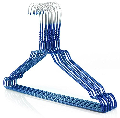 HANGERWORLD 25 Grucce Appendiabiti 40cm in Metallo Colorato Blu Salvaspazio per Casa e Lavanderia