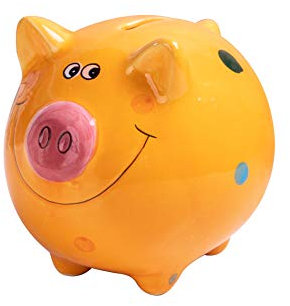JYPHM Sparschwein aus Keramik für Kinder Jungen und Mädchen einzigartiges Geschenk Kinderzimmer Dekoration Andenken Porzellan-Sparschwein Orange 12x12x10cm(5x5x4inch)