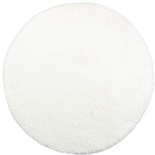 Brandsseller Badezimmerteppich Ø 60 cm Badvorleger Badematte Badteppich rund Chenille rutschfest saugstark maschinenwaschbar - Weiß