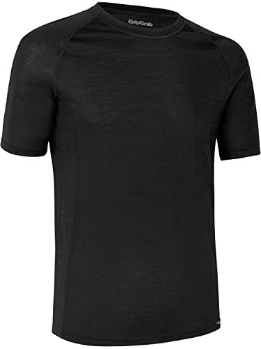 GripGrab Merinoo-ull polyfibre kortärmad cykelsport funktions-underskjorta kortärmad termo vinter cykel funktionell skjorta