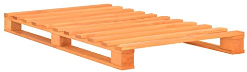 vidaXL Kiefernholz Massiv Palettenbett Palettenmöbel Massivholzbett Bett Holzbett Futonbett Bettgestell Bettrahmen Einzelbett 100x200cm Braun