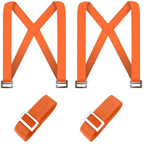 Tragegurte Umzug, 2 Personen Tragegurt, Mobelgurt, Transportgurt, Hebegurte für Waschmaschine, Klavier, Möbel, Schwere Gegenstände, 360kg Ready Lifter, Shoulder und Arm Kreuztragegurt (Orange)