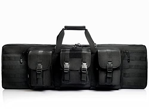 Double Rifle Case for 2 Scoped Rifles & Pistols 32/36/42/48'' Molle Gun Bag