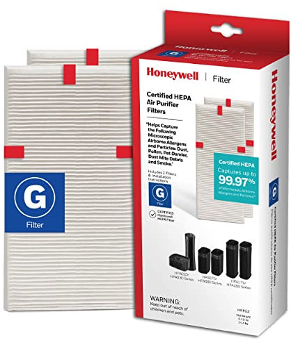 Pur Honeywell HEPA Air ifier Filter G, 2-Pack – for HPA030/HPA080 & HPA180 Series – Airborne Allergen Air Filter Targets Wildfire/Smoke, Pollen, Pet Dander, and Dust