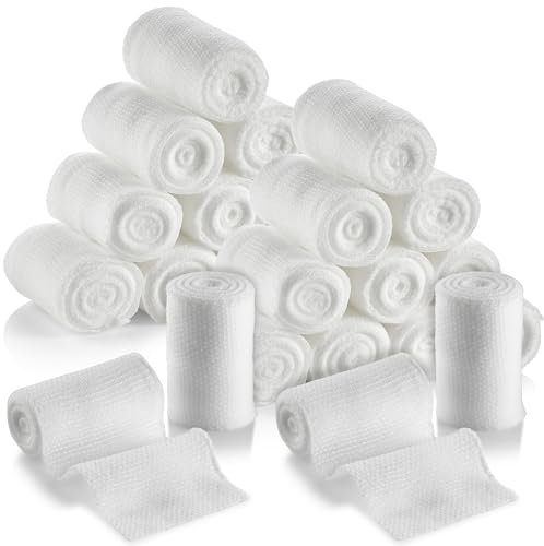 Mullbindenrollen – Packung mit 24 Stück, 2 Zoll x 4,1 Yards pro Rolle mit medizinischer Mullbinde und Stretchbandage zum Verbinden aller Arten von Wunden und Erste-Hilfe-Set von MEDca