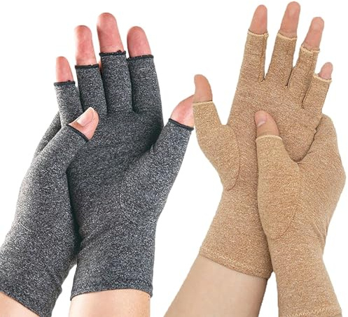 LETSTONY One Compress Bambus-Arthritis-Handschuhe, Original Arthritis-Kompressionshandschuhe für Damen und Herren, zur Schmerzlinderung von Arthritis, Handschmerzen, Karpaltunnelsyndrom, L, 2 Stück -