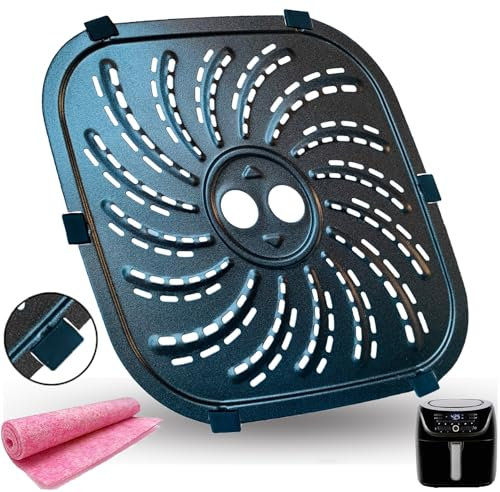 Nvkwca Air Fryer Rack for PowerXL Vortex Pro 8QT Air Fryer Plus, Upgraded Air Fryer Tray Grill Crisper Plate Pan Insert Grate Grid Shelf for 8QT PowerXL Air Fryer, Nonstick, Dishwasher Safe