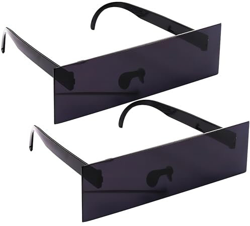 Party Dekoration Cosplay Gläser, 2D Anime rechteckige Sonnenbrille, 2 Stück, schwarz