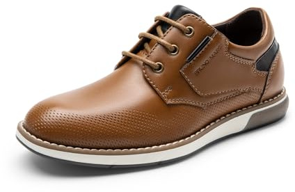 Bruno Marc Boy's Casual Dress Oxford Sneaker,Brown,6 Big Kid