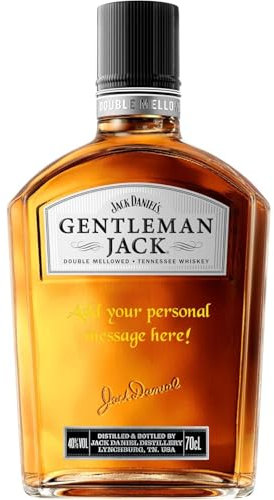 Personalised Gentleman Jack American Whiskey Gift for all occasions, Customised Engraved Gentleman Jack Whiskey Bottle, Whiskey with Custom Engraving, Premium Alcohol Gift Ideas 70cl