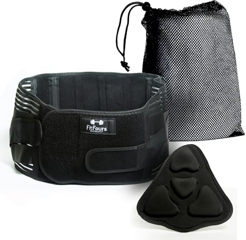 FitFours Fajas Lumbar – (L) –Faja lumbar hombre y faja lumbar hombre mujer con diseño ergonómico, compresión personalizada y tejido respirable, con refuerzo lumbar adicional (L)