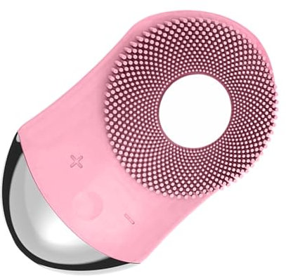 Electric Face Brush - Electric Facial Cleansing Brush | Temperature Sensitive Heating Silicone Facials Cleanser | Washing Machine Skin Cleaner for Sensitive Skins Daily Use Women Travel Home Outdoor
