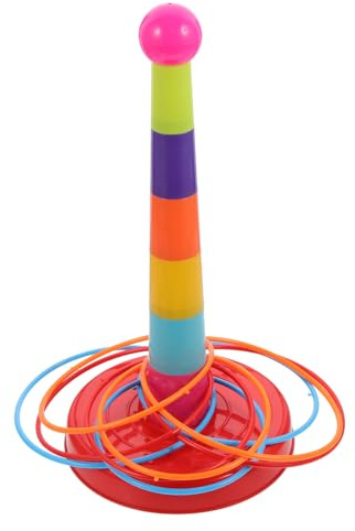 ibasenice Jeu de Lancer D'anneaux en Plastique pour Garçon et Filles avec 2 Boîtes, Coordination Main-œil et Calcul de Quantité, Maison et Fête d'anniversaire Couleur Aléatoire