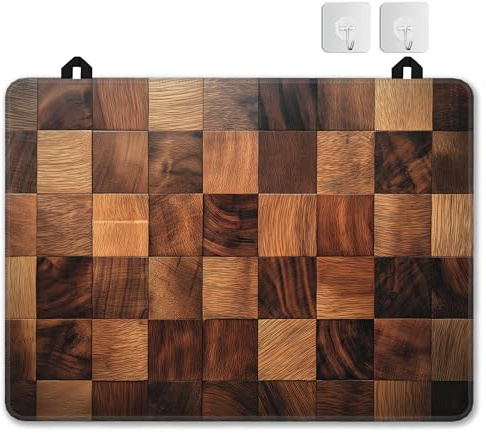 Retro Wood Pattern Stove Top Covers for Electric Stove,Rustic Farmhouse Glass Top Stove Cover, Heat Resistant Range Covers for Electric Stove,Washable Countertop Mat, 28 x 20 Inch