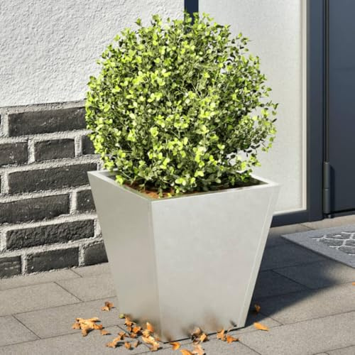 Pflanzkübel 2er Set, 30x30x30 cm, Edelstahl Rostfrei, für Garten Outdoor, Erhöhtes Beet Design, Metall Blumen Pflanzen Gemüse