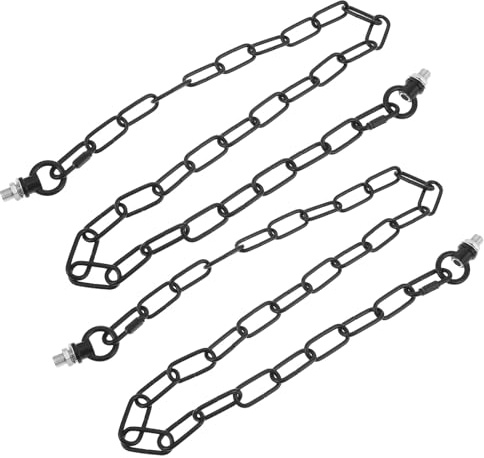 Artibetter Chaîne Suspendre en Métal Noir 35 X 09 M 2 Cadenas 4 MM 2 Anneaux Suspendus 29 MM et Accessoires de Fixation pour Garde-Corps de Jardin et Décoration Extérieure – Kit 2 Pièces