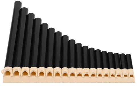 LOLIPPYY 16-Note Pan Flute Traditional Chinese Panpipe for Beginners and Students, Portable Wind Instrument in Natural Brown for School Music Teaching and Performance