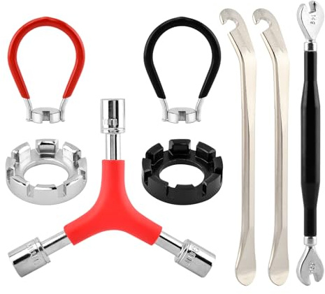 Zornaveli 8 Pieces Bike Spoke Wrenches, Bicycle Spoke Wrench Tools, Bicycle Rim Truing Tool Set, Bike Rim Correct Kit, Bikes Repair Tool Kit