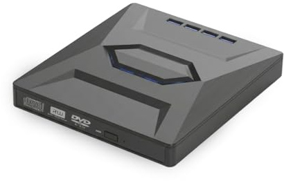 Lettore DVD esterno Premes - USB 3.0 - Masterizzazione e lettura di DVD e CD - Computer portatile - Compatibile con Windows 11 - Mac OS - Masterizzatore