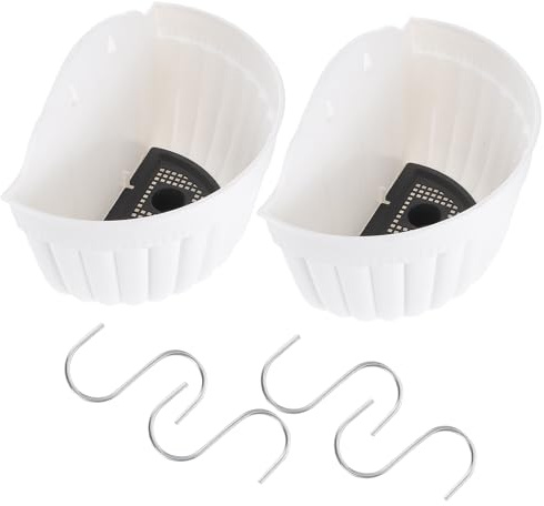 MAGICLULU 2 Vasi da Fiori da Parete Grandi in Plastica Bianca, Fioriere Sospese per Balcone e Giardino, Contenitori Decorativi da Appendere al Muro per Esterni e Interni