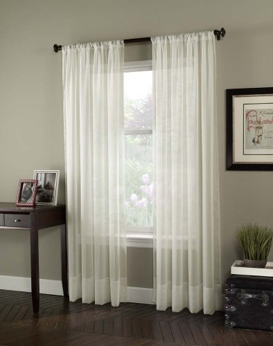 Curtainworks Soho Voile-Vorhang, durchsichtig, 150 x 241 cm, Auster