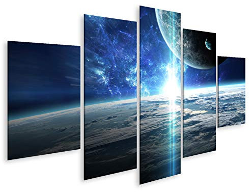 islandburner Bild auf Leinwand Universum Planeten Sterne Und Galaxien Im Weltraum Kinder/Jugendzimmer Bilder Wandbilder Poster