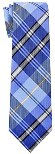 Retreez Cravatta Ragazzo Elegante Plaid Tessuto - 8-10 Anni, Blu, 8-10 anni